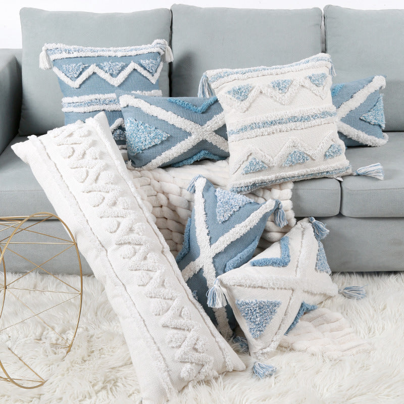 'Bliss' Cotton Pillowcase – Decorative Tufted Cushion Cover